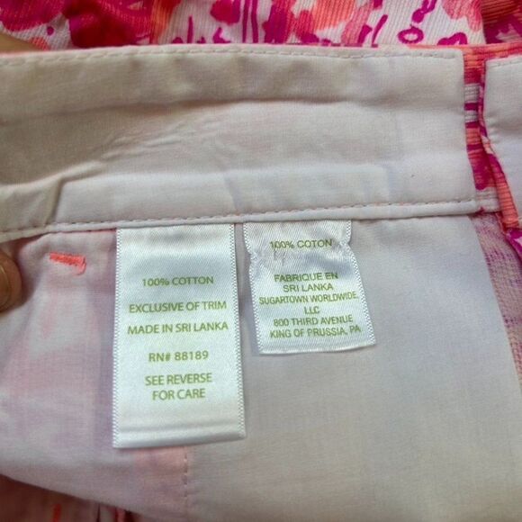 Lilly Pulitzer 0 Shorts Pink Tropical The Buttercup Shorty Scallop Rule Breakers - Picture 11 of 12